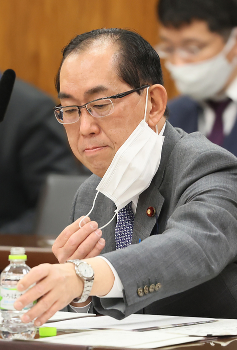 Internal Affairs Minister Takeaki Matsumoto attends Upper House s general affairs committee session November 24, 2022, Tokyo, Japan   Newly appointed Japanese Internal Affairs and Communications Minister Takeaki Matsumoto drinks water as he answers a question at Upper House s general affairs committee session at the National Diet in Tokyo on Thursday, November 24, 2022. Former Internal Affairs Minister Minoru Terada was sacked by Prime Minister Fumio Kishida for his political funds scandal.     Photo by Yoshio Tsunoda AFLO 