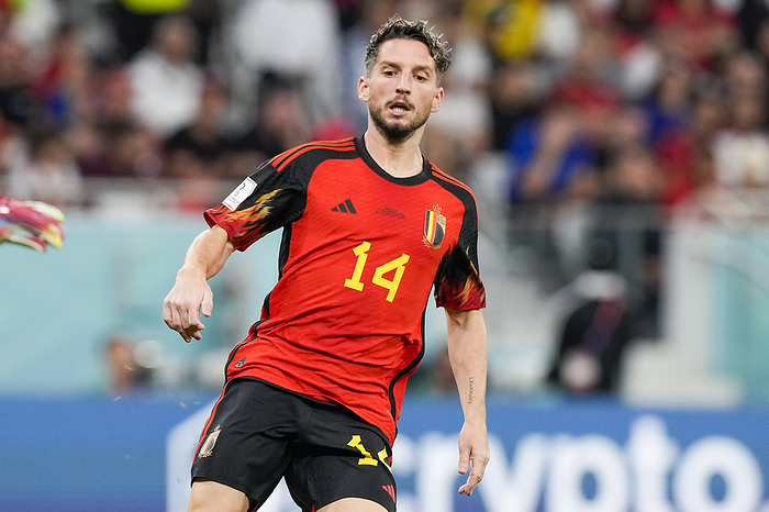 Qatar: Belgium vs Morocco DOHA , 27 11 2022  Al Thumama Stadium World Cup 2022 in Qatar game between Belgium vs Morocco , Belgium player Dries Mertens