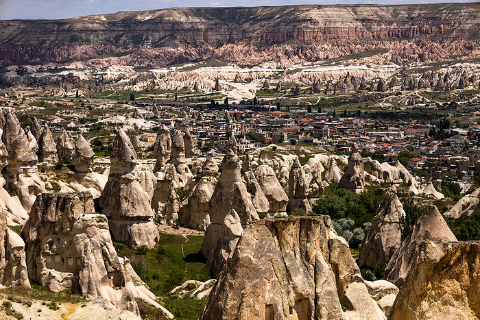 Cappadocia Goreme National Park Oddly shaped rocks View of Goreme Valley from southwest of Goreme World Heritage Site Goreme National Park and the Rock Caves of Cappadocia Nevsehir Province Cappadocia