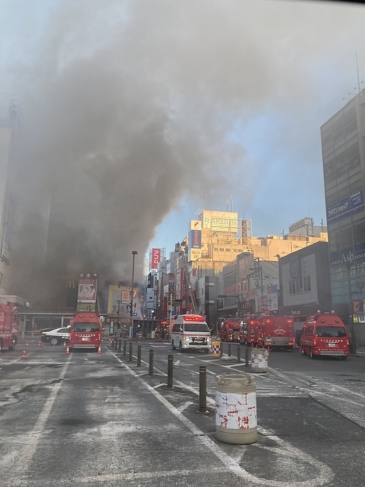Fire at drugstore, etc. near JR Omiya Station From the contributor. Fire in front of the station at the east exit of Omiya Station