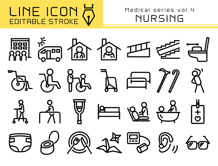 Line Icon Medical Series vol. 4 Nursing Care