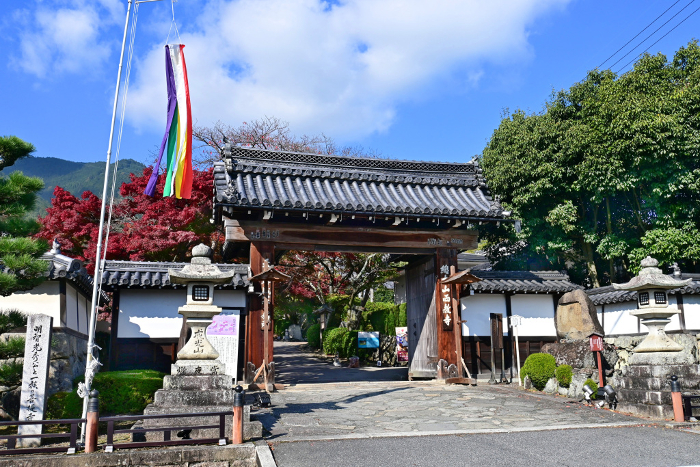 The main gate of Saikyoji Temple in Otsu City, Shiga Prefecture, visited in the autumn