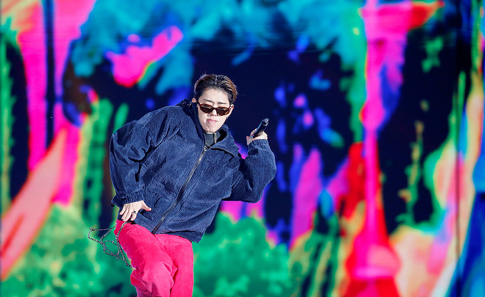 The K Concert in Seoul ZICO, Oct 7, 2022 : K pop rapper ZICO performs during the K Concert held as a part of K Culture Festival 2022 at Jamsil Olympic Stadium in Seoul, South Korea.  Photo by Lee Jae Won AFLO   SOUTH KOREA 