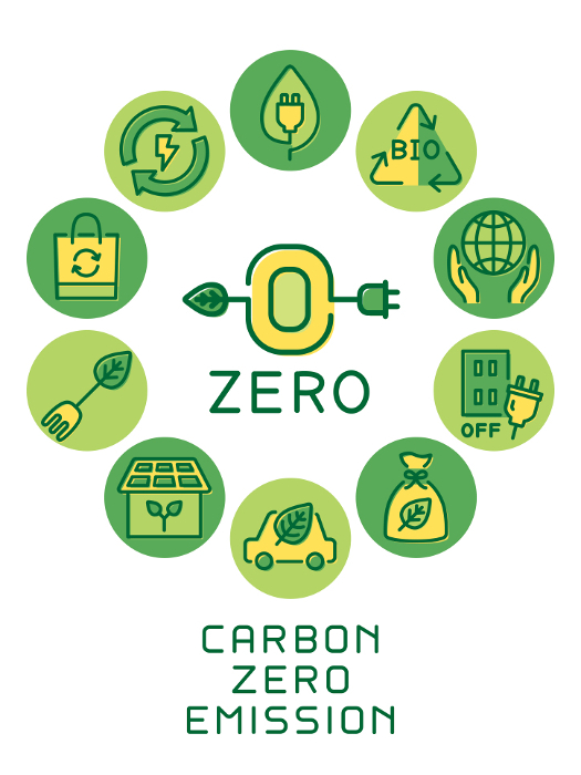 Zero emission round frame logo