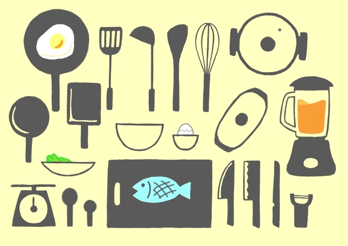 Illustration set of simple kitchen utensils
