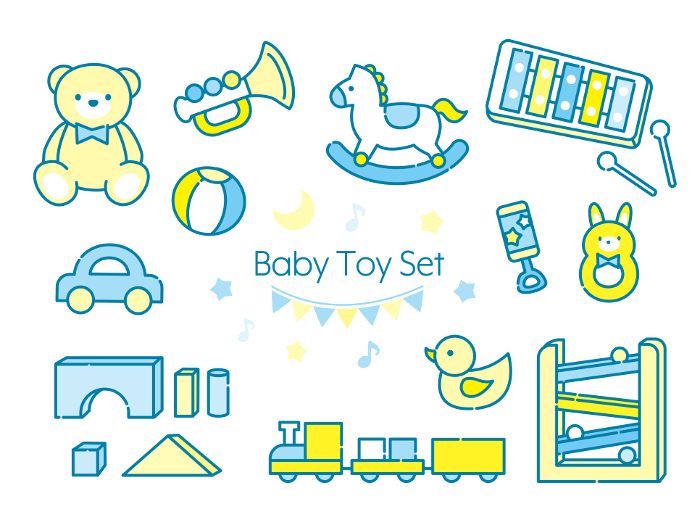 clip art set of baby toy