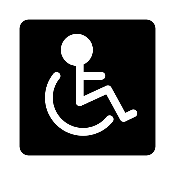 Silhouette sign for wheelchair sign. Disability markings. Vector.