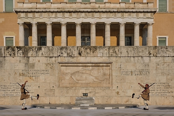 ATHENS, GREECE, MAY 20, 2010: Changing of the presidential guard Evzones in front of the Monument of the Unknown Soldier near Greek Parliament, Syntagma square, Athenes, Greece, Europe, Photo by Dmitry Rukhlenko