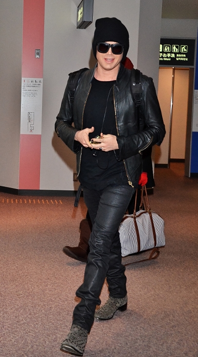 Adam Lambert, Feb 18, 2013 : Tokyo, Japan : Singer Adam Lambert arrives at Narita International Airport in Chiba prefecture, Japan on February 18, 2013.
