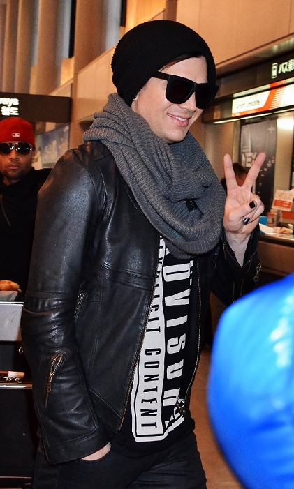 Adam Lambert, Feb 18, 2013 : Tokyo, Japan : Singer Adam Lambert arrives at Narita International Airport in Chiba prefecture, Japan on February 18, 2013.