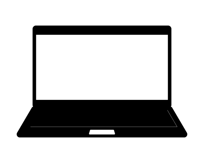Clip art of simple silhouette laptop