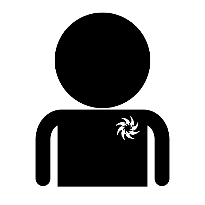 Silhouette icon of a tattooed person. Vector.
