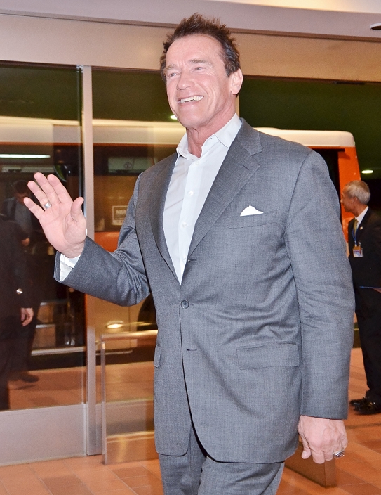 Arnold Schwarzenegger, Feb 20, 2013 :   Tokyo, Japan : Actor Arnold Schwarzenegger arrives at Tokyo International Airport in Japan, on February 20, 2013.