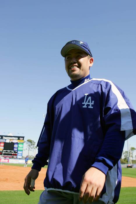Norihiro Nakamura  Dodgers ,. MARCH 5, 2005   MLB : Norihiro Nakamura of the Los Angeles Dodgers before the spring training game against the New York Mets in Port St. Lucie, Florida.  C AFLO FOTO AGENCY  672 