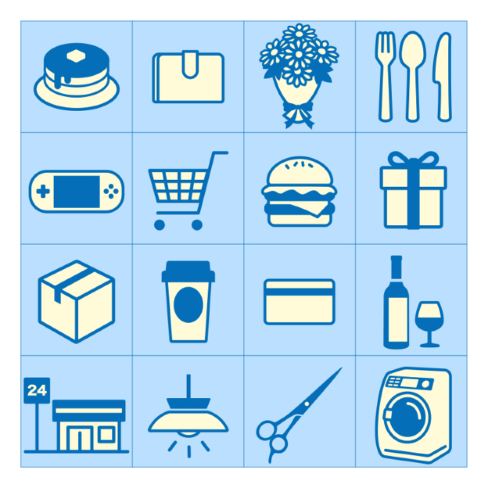 Mail order Life Icon Set Vector