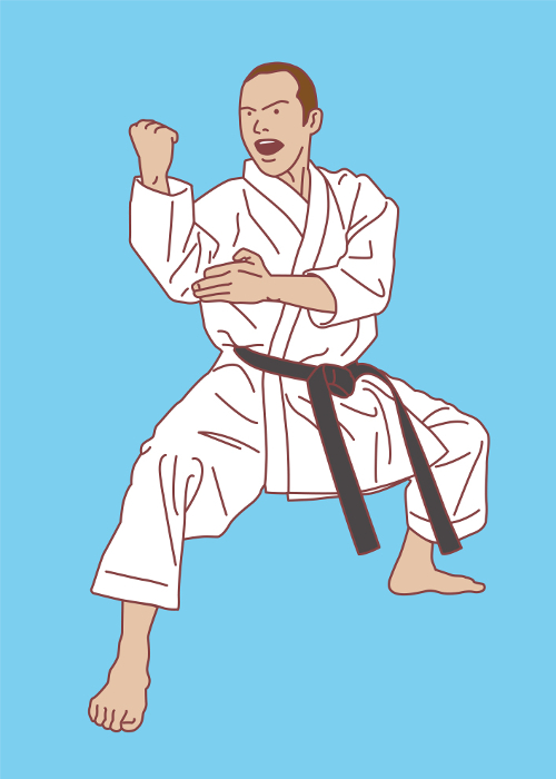 Male karate player Positioning Vector