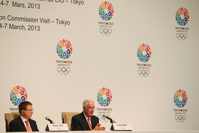 Tokyo 2020 Olympic Bid IOC evaluation commissioner visit Bid Committee Press Conference  L to R  Naoki Inose, Governor of Tokyo, MARCH 7, 2013 : Tokyo Governor Naoki Inose attends a Press conference about presentations of Tokyo 2020 bid Committee in Tokyo, Japan.  Photo by AFLO SPORT   1090 . 