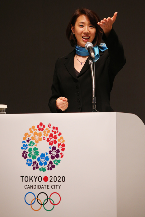 Tokyo 2020 Olympic Bid IOC evaluation commissioner visit Bid Committee Press Conference Mikako Kotani, MARCH 7, 2013 : Former synchronized swimming player Mikako Kotani serves as the moderator during a Press conference about the presentations of the Tokyo 2020 bid Committee in Tokyo, Japan. presentations of Tokyo 2020 bid Committee in Tokyo, Japan.  Photo by AFLO SPORT   1090 . 