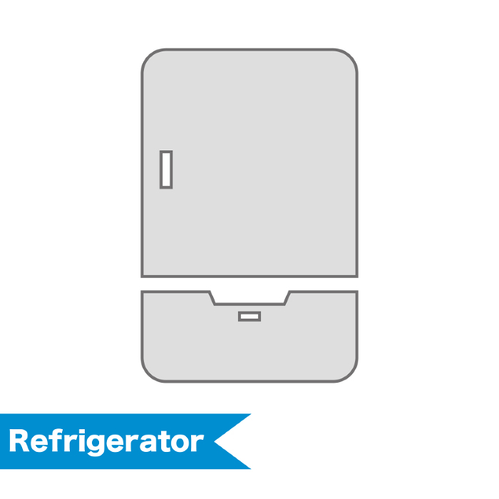 Flat design refrigerator icon. Kitchen appliances. Vector.