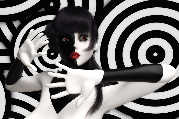 Digital 3D Illustration of a Female in Black and White, Photo by Zoonar/Knut Niehus