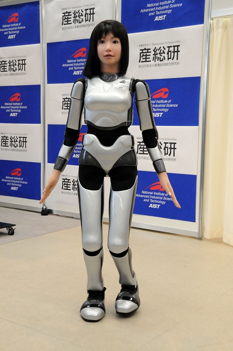 The World s Invention Extravaganza Evolving Humanoid Robots  March 16, 2000  Japan: March 16, 2009, Tsukuba, Ibaragi Prefecture   The HRP 4C, nicknamed Miim, a feminine looking humanoid robot created by the National Institute of Advanced Industrial Science and Technology.  Standing at 158 centimeters and weighing 43 kilos, Miim has a realistic head and face, and the figure of an average young Japanese female. She can move, talk and sing like a human, utilizing 30 body motors and using speech recognition software. and vocal synthesizer.    Photo by Kaku Kurita AFLO  FYJ