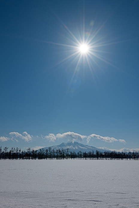 Shari-dake in winter, Hokkaido
