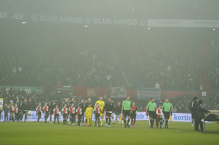 Netherlands: Feyenoord   NEC ROTTERDAM, 25 01 2023, Stadium de Kuip, Dutch eredivisie, 2022   2023, Feyenoord   NEC, misty conditions in the stadium 