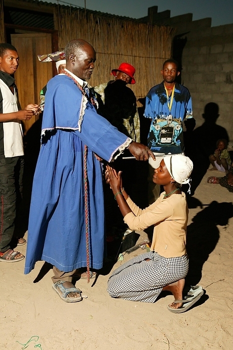 Shaman man India Faith healer, Pentecostal community, Sehitwa, Botswana, Africa