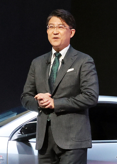 Toyota Motor s new president Koji Sato January 13, 2023, Chiba, Japan   This picture taken on January 13, 2023 shows Japanese automobile giant Toyota Motor s chief branding officer Koji Sato. Toyota said on January 26, 2023 that Sato is appointed to the new president of Toyota, effective on April 1, while current president Akio Toyoda will become chairman of the board.   Photo by Yoshio Tsunoda AFLO 
