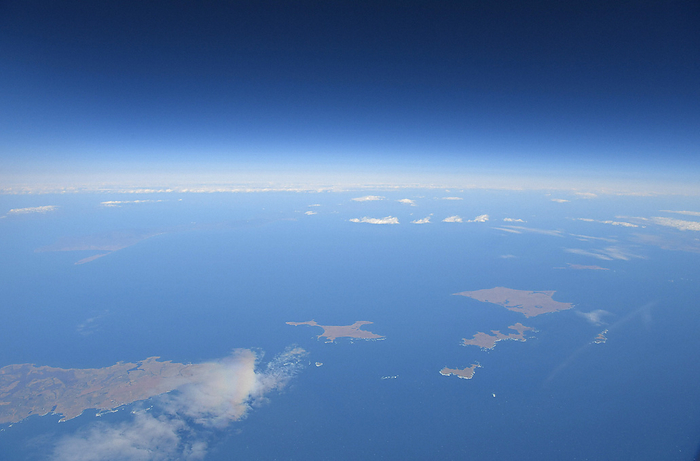 The Northern Four Islands off Cape Nosappu  lower left  on the Nemuro Peninsula, Hokkaido The four northern islands off Cape Nosappu  lower left  on the Nemuro Peninsula, Hokkaido, Japan. In the center is the Tomai Archipelago, on the far right is Shikotan Island, on the far left is Kunashiri Island, and on the far center is Etorofu Island, over Hokkaido, Japan, at 10:48 a.m. on November 19, 2019  photo by Toshiki Miyama from the HQ aircraft  Hope .