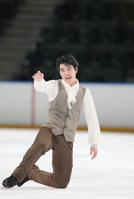 2023 National Winter Athletics Figure Adult Men FS Winter National Athletic Meet 2023 Adult Men s Free Practice: Taichiro Yamakuma  Hyogo  shows his satisfaction after finishing in his last performance as an active participant.