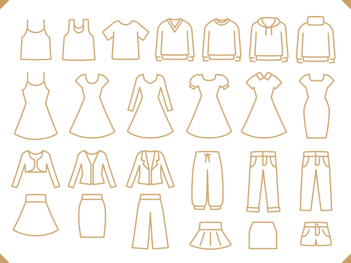 Clothing icons_beige strokes only