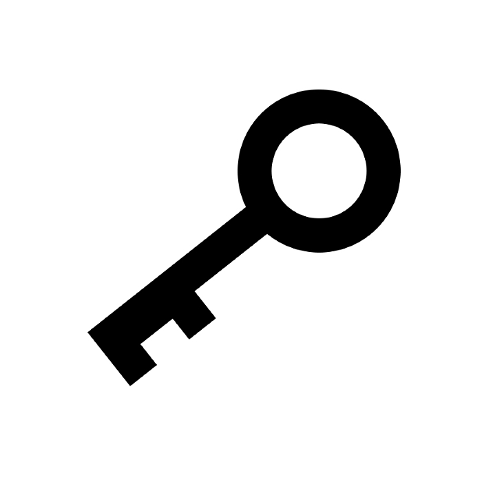 Silhouette icon of an old key. Vector.