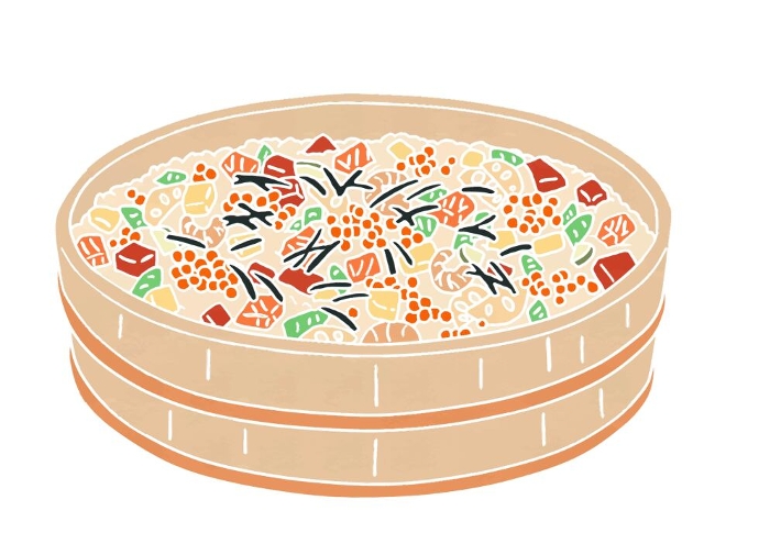 Clip art of chirashi-sushi(print-style)
