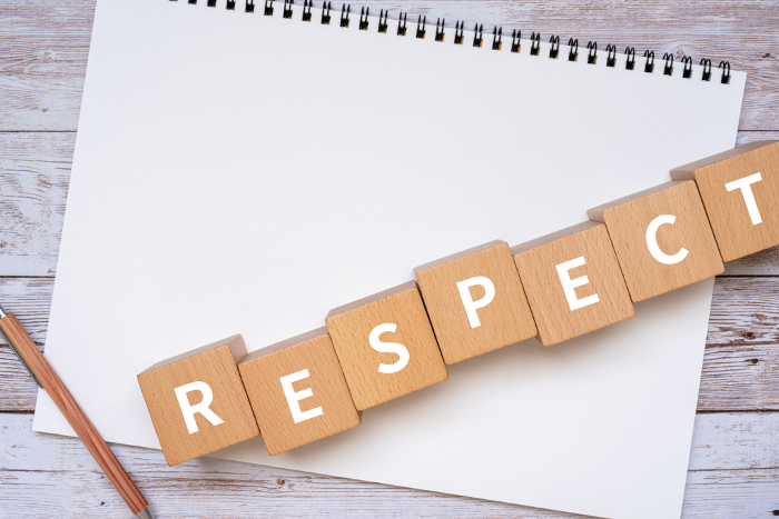 Image of respect and esteem｜Building blocks, notebooks, and pens with 