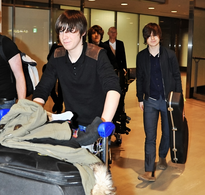 The Strypes, , Apr 23, 2013 : The Strypes, Evan Walsh, Pete O'Hanlon, Ross Farrelly, Josh McClorey, April 23, 2013, Tokyo, Japan : Ross Farrelly(L) and Josh McClorey  arrive at Narita International Airport in Chiba prefecture, Japan on April 23, 2013.