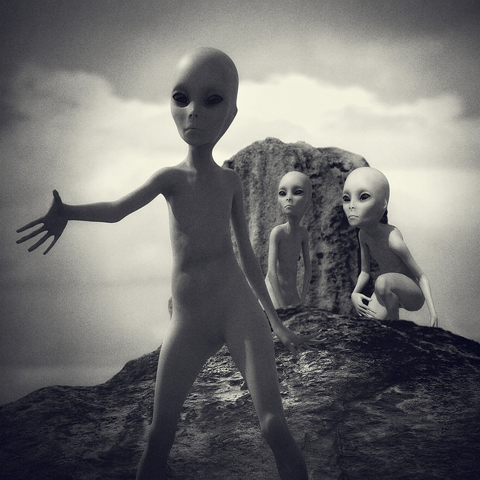 Aliens, illustration Aliens, illustration., by VICTOR HABBICK VISIONS SCIENCE PHOTO LIBRARY
