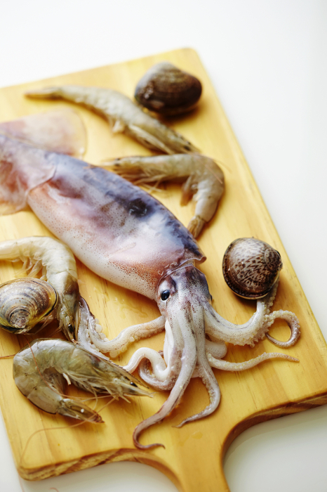 Squid, clams, shrimp, seafood and sea food images