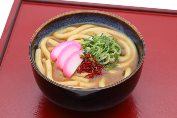 Udon cooked with curry topping