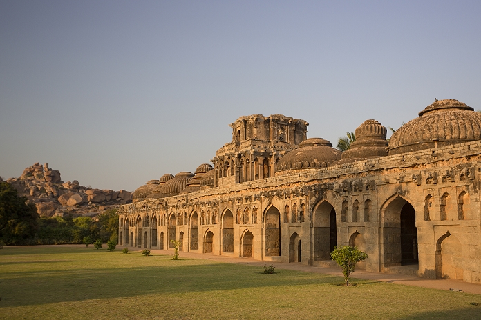 Karnataka, India South India, India, Karnataka State, Hampi City, ruins of Vijayanagar City XV century, W.H., Royal Area, Elephants s stables
