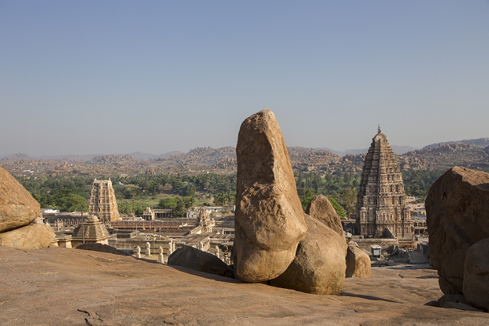 Karnataka, India South India, India, Karnataka State, Hampi City, ruins of Vijayanagar City XV century, W.H., Matunga Hill, Virupaksha Temple