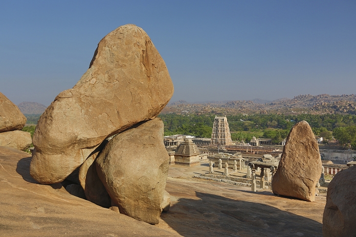 Karnataka, India South India, India, Karnataka State, Hampi City, ruins of Vijayanagar City XV century, W.H., Matunga Hill, Virupaksha Temple