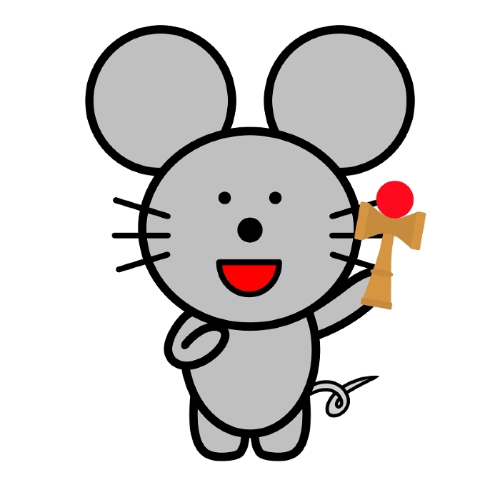 Clip art of mouse with kendama