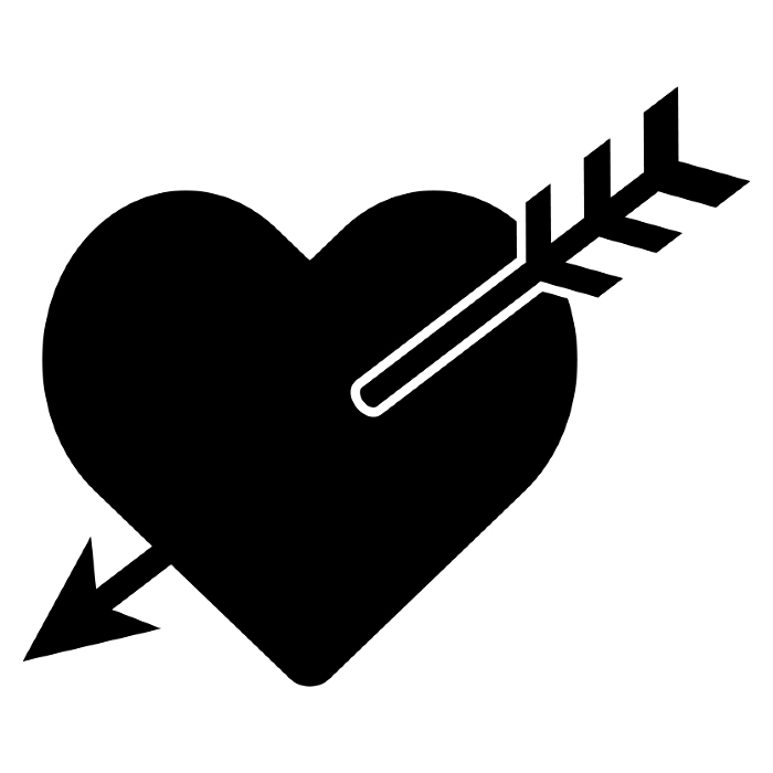 Arrow icon stuck in heart Monotone