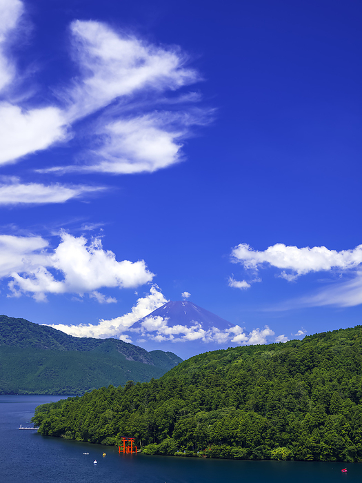 Kanagawa Prefecture Mt. Fuji and Lake Ashinoko in Hakone in summer