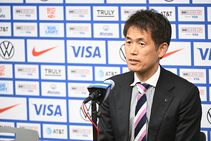 2023 SheBelieves Cup Japan head coach Futoshi Ikeda attends a press conference after the 2023 SheBelieves Cup soccer match between Canada 0 3 Japan at Toyota Stadium in Frisco, Texas, United States, February 22, 2023.  Photo by JFA AFLO 