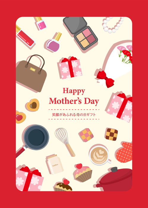 Mother's Day Gift Flyer Image Background Red