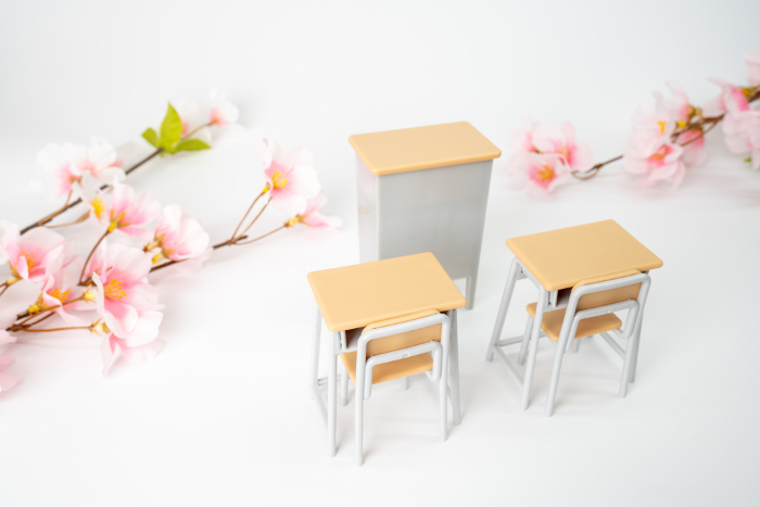 Classroom and cherry blossom image