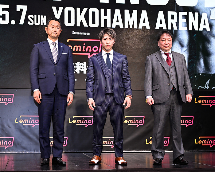 Naoya Inoue to face Stephen Fulton for WBC and WBO super bantamweight titles on May 7 Naoya Inoue, Japanese professional boxer attends a press conference in Tokyo, Japan on March 6, 2023. Inoue is set to challenge Stephen Fulton of the US for the WBC and WBO super bantamweight titles on May 7 in Yokohama, Japan. Ohashi boxing gym chairman Hideyuki Ohashi is right. NTT Docomo senior vice president Yoshiaki Maeda is left.  Photo by Hiroaki Finito Yamaguchi AFLO 