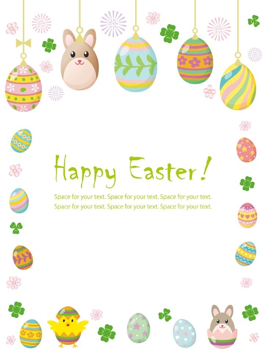 Background Illustration of Easter Rabbit and Eggs